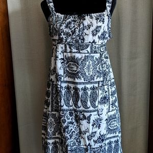 Mimi Maternity Large Semi-Formal Under the Bust Dress Black and White